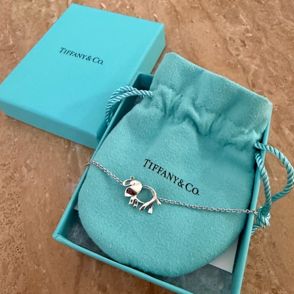 Tiffany Co Save the Wild Elephant Bracelet in Sterling Sliver Size S 6.2 in